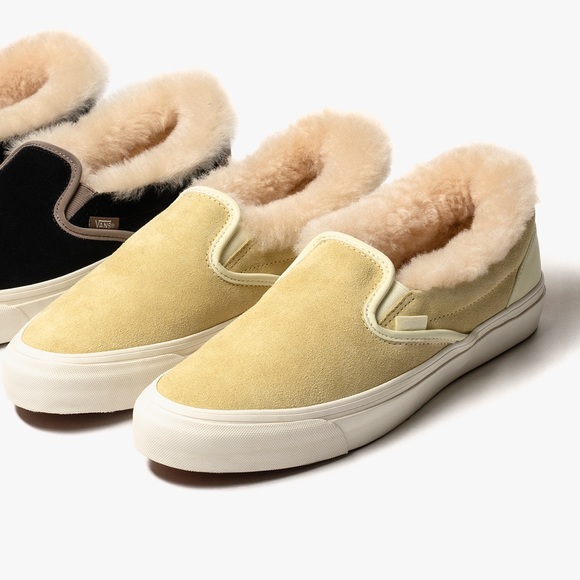 vans shearling slip on